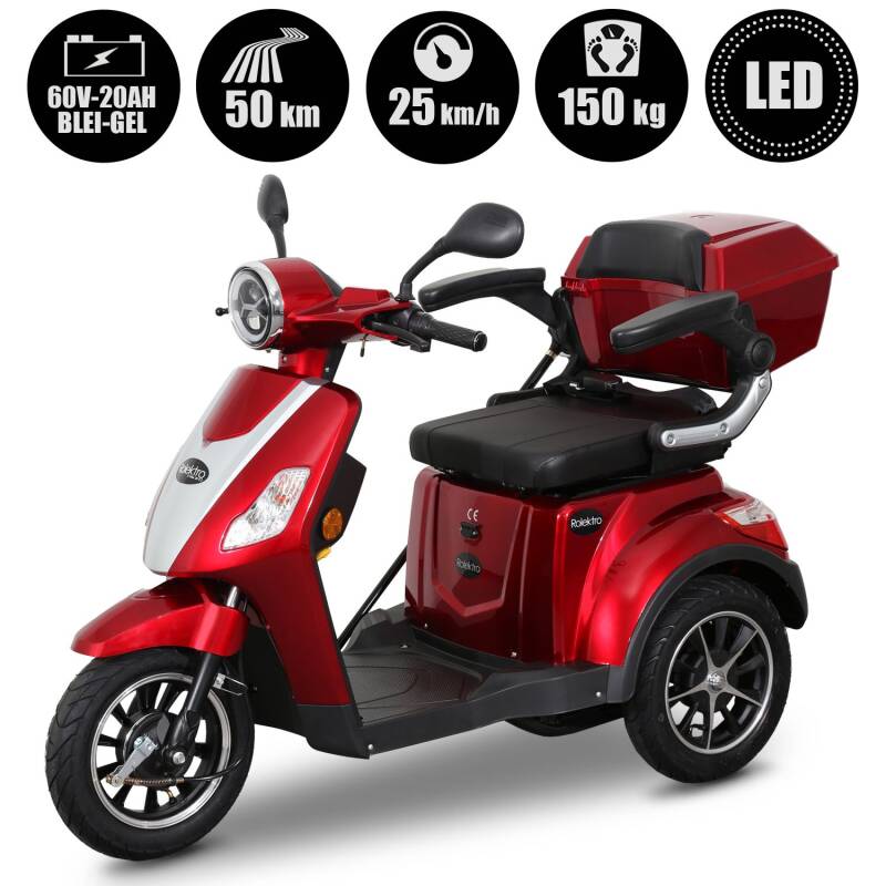 E-Trike 25 V.2 Blei-Gel, 25 km/h Frühjahrsangebot — Schwarz / 25 km/h / Blei
