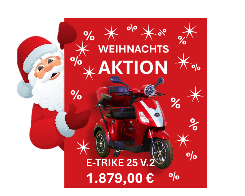 E-Trike 25 V.2 Blei-Gel, 25 km/h Sonderangebot 1879,00€ — Rot / 25 km/h / Blei