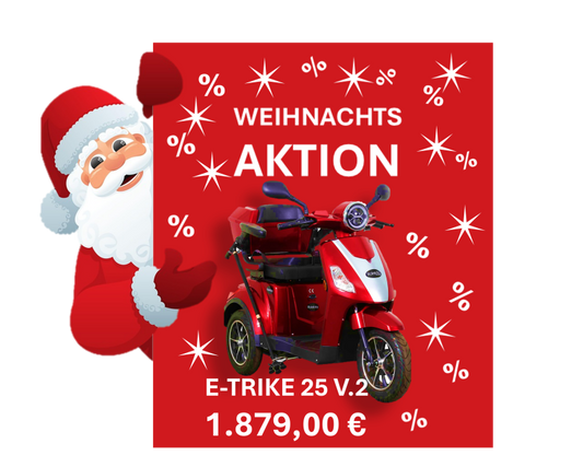 E-Trike 25 V.2 Blei-Gel, 25 km/h Sonderangebot 1879,00€ — Rot / 25 km/h / Blei